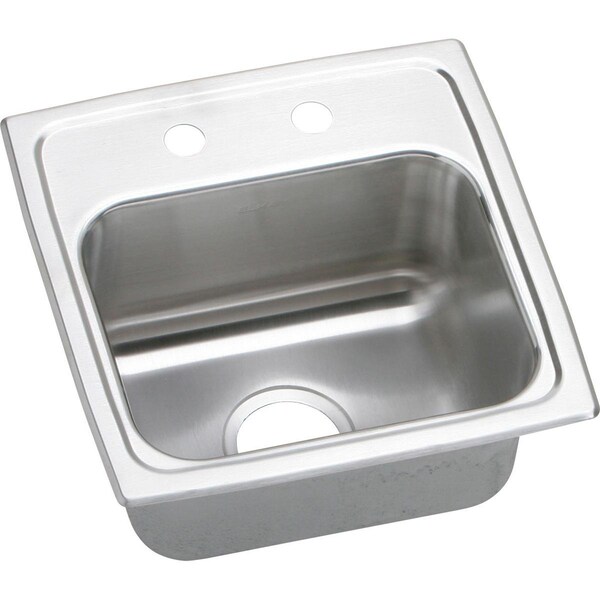 Sink, Stainless Steel, 15 in W x 15 in L x 7.125 in H